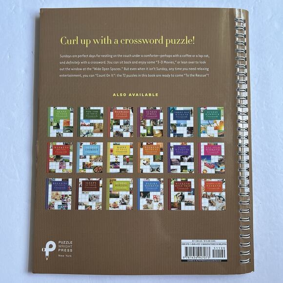 Cozy Sunday Crosswords Series by Stanley Newman Spiral Bound Paperback - Picture 6 of 7